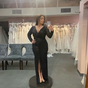 Long sleeve evening gown